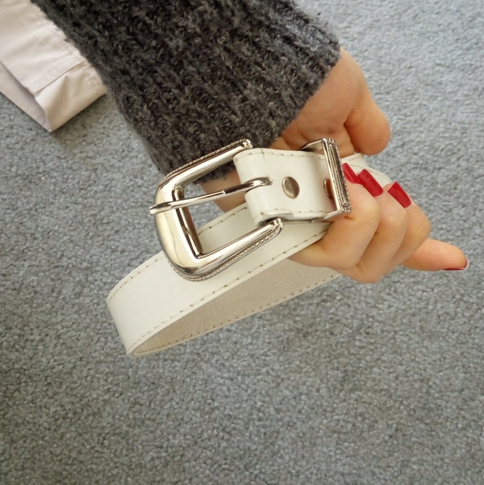 White Western Belt